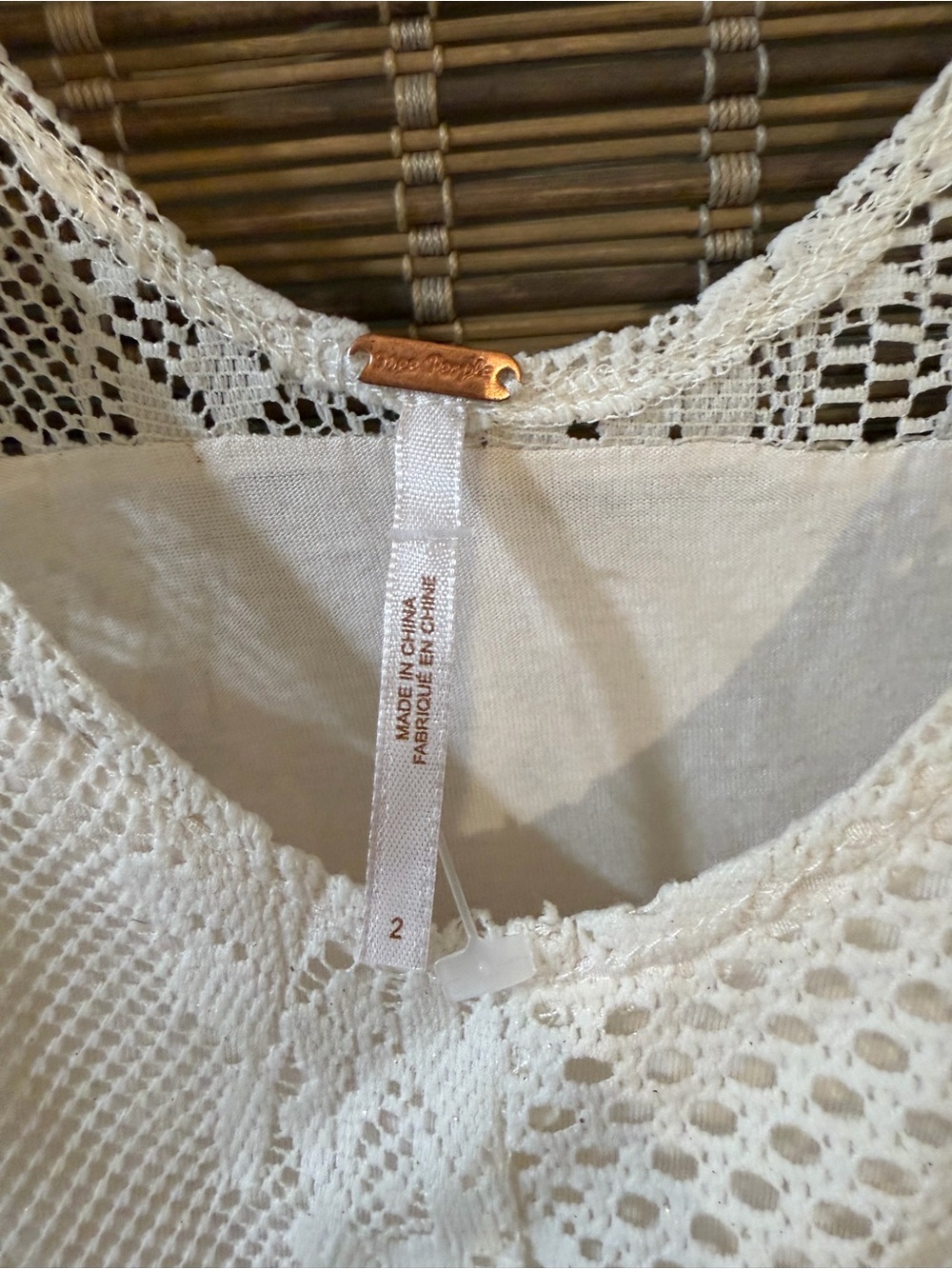 Free People Lace V-Neck Sleeveless Sundress in Cream - Picture 3 of 4